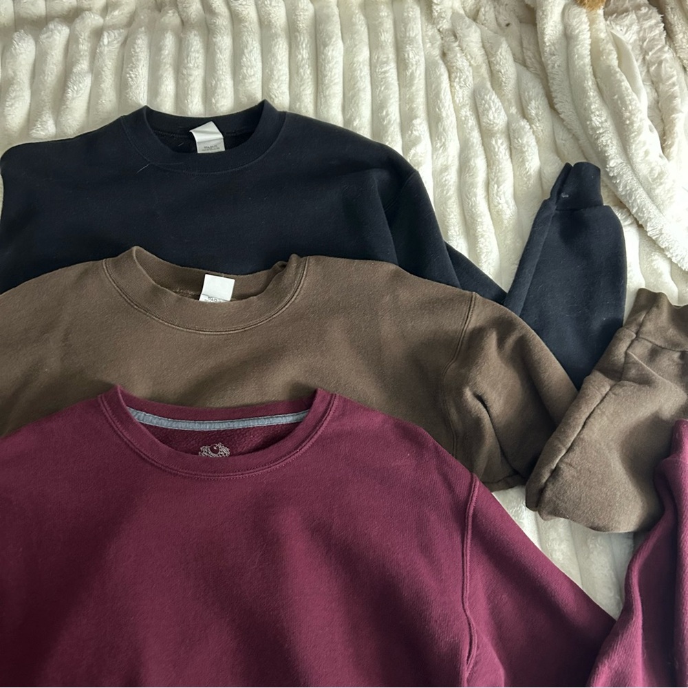 Men's Black, Brown, and Burgundy Sweater Set